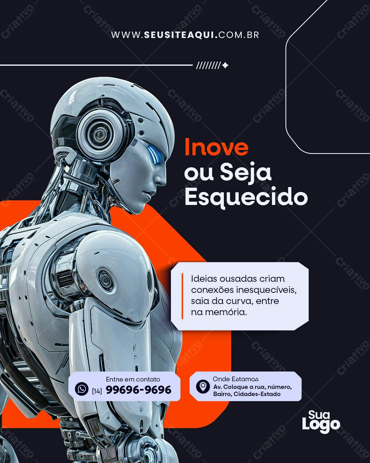 Postagem para Redes Sociais Inove ou Seja Esquecido PSD Editável