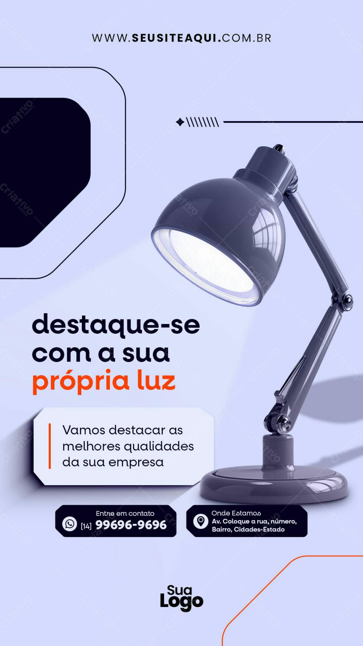 Flyer Empresarial com Abajur PSD Editável