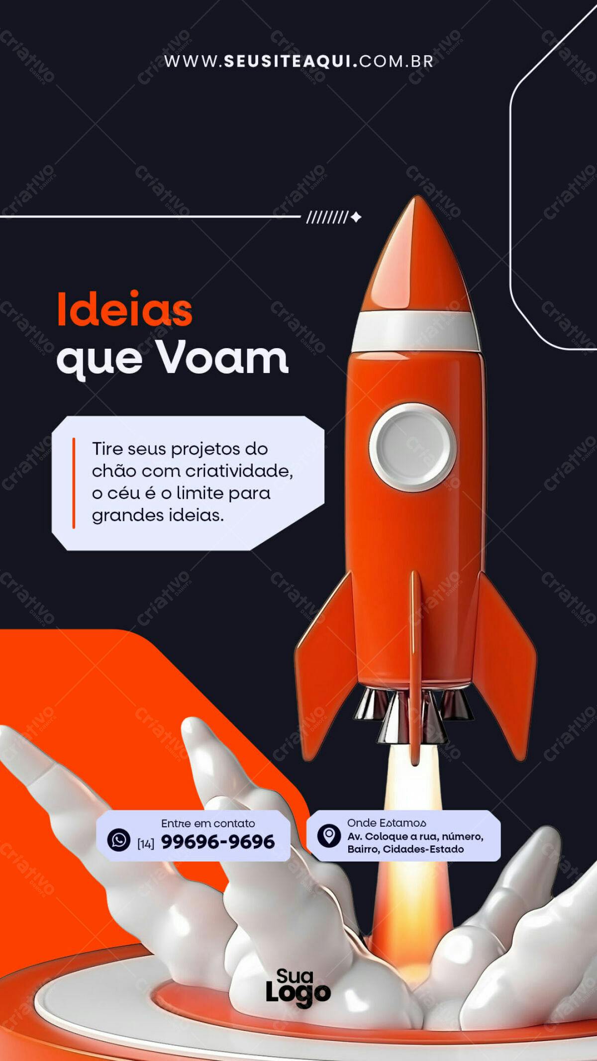 Flyer Negócios Criativos PSD Editável
