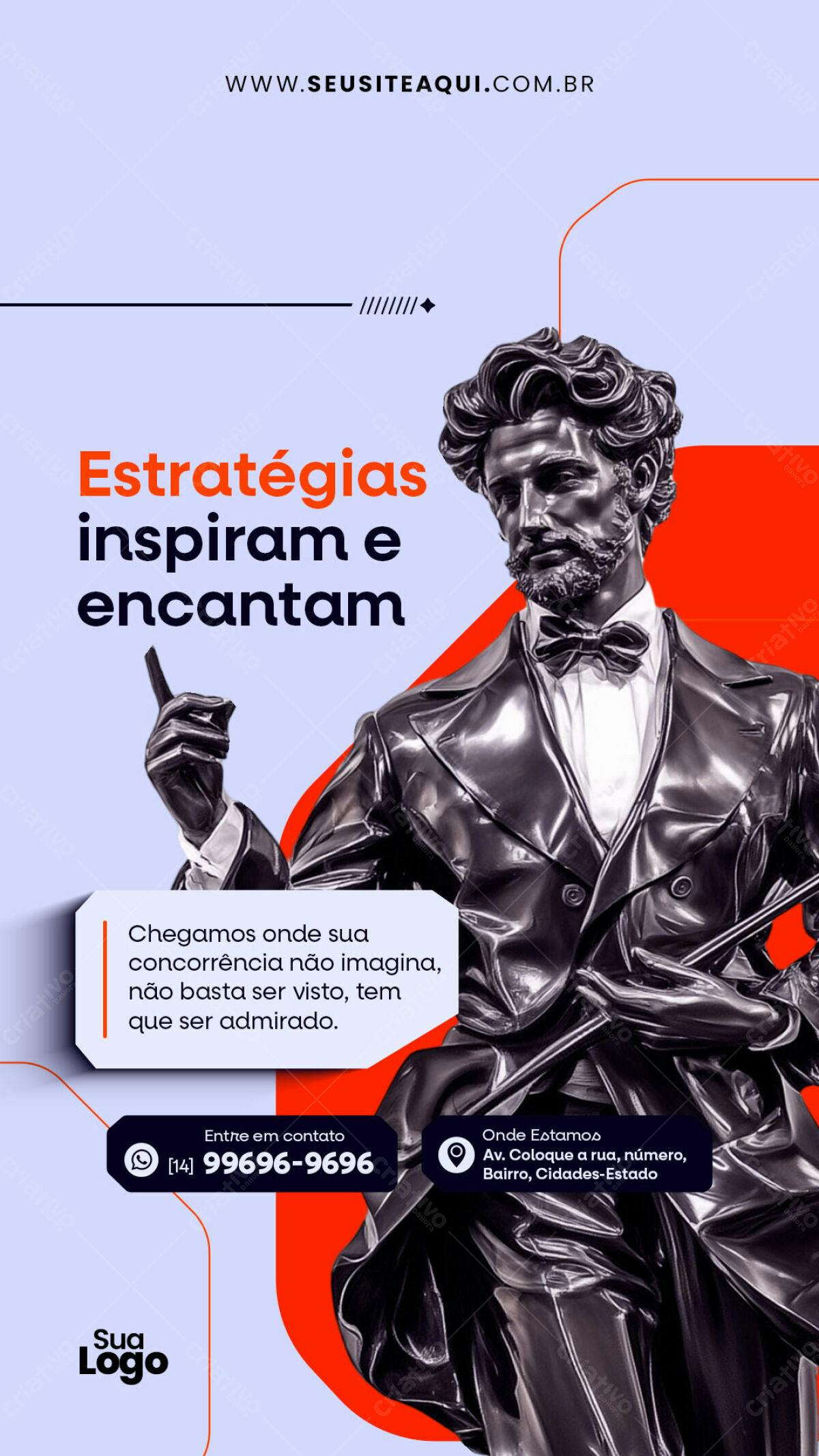 Flyer Corporativo com Estampa de Estátua PSD Editável