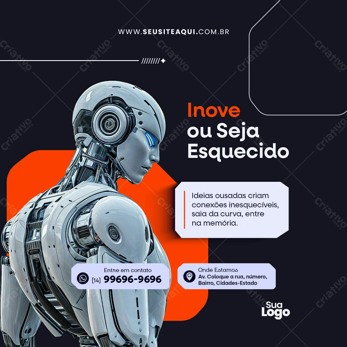 Post para Redes Sociais Robô Futurístico PSD Editável