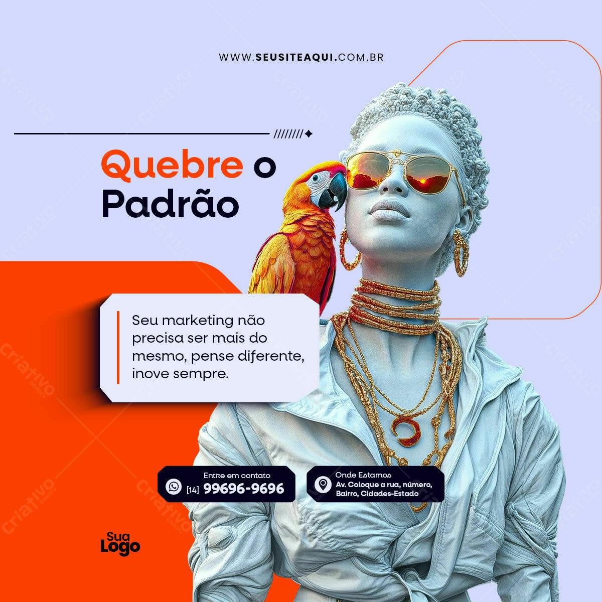 Flyer Publicitário Quebre o Padrão PSD Editável