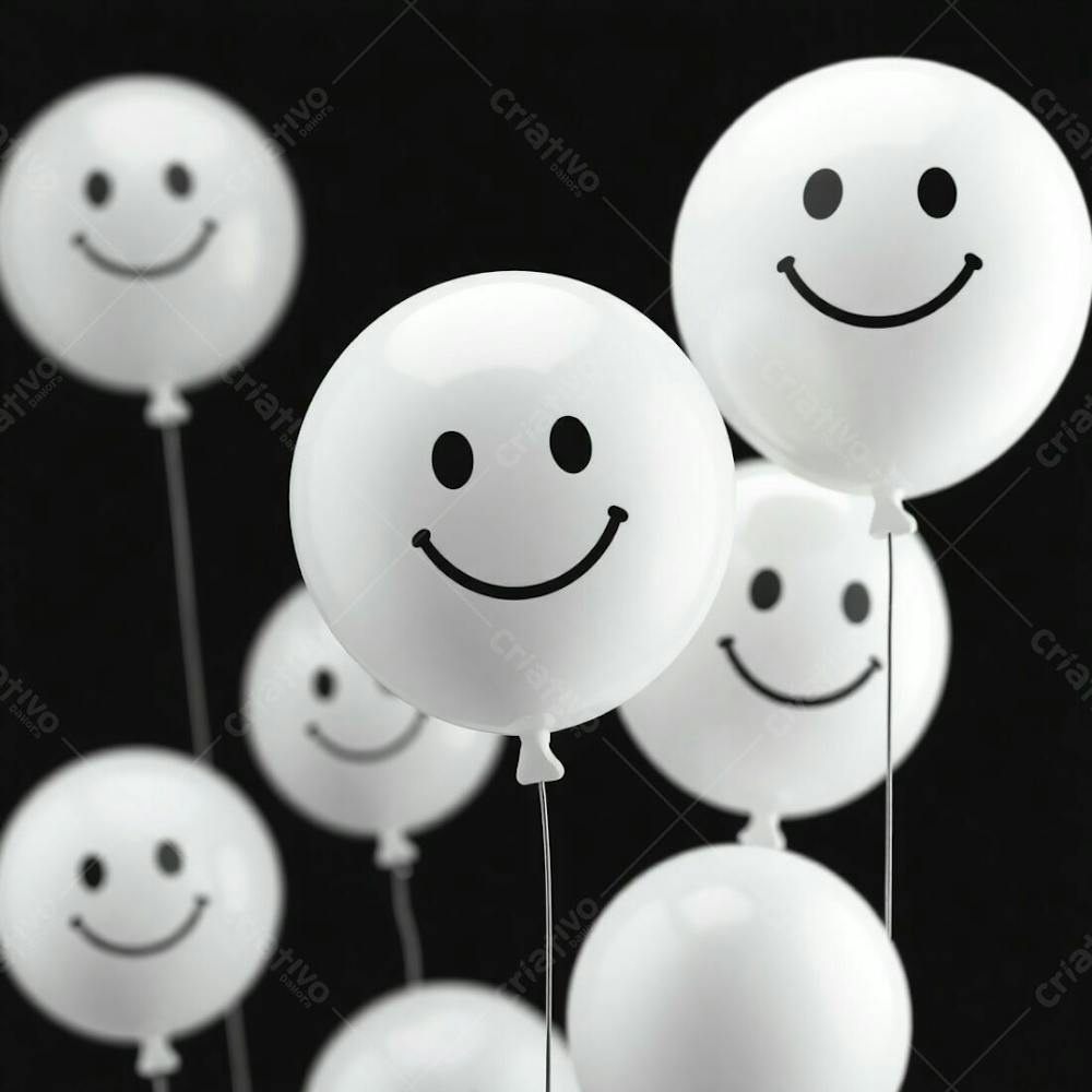 Balão Branco Com Sorriso Campanha Janeiro Branco Png