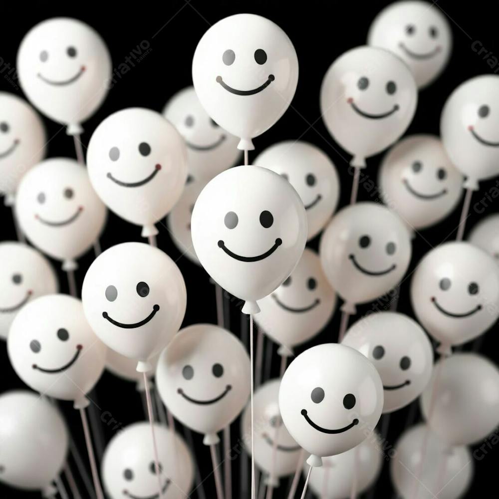 Balão Branco Com Sorriso Campanha Janeiro Branco Png