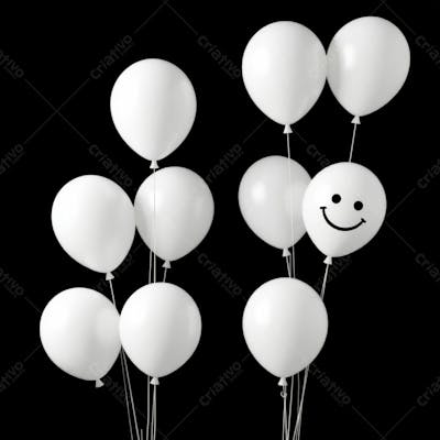 Balão Branco Com Sorriso Campanha Janeiro Branco Png
