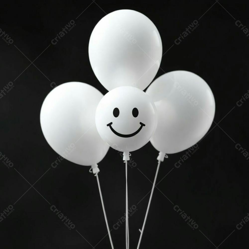 Balão Branco Com Sorriso Campanha Janeiro Branco Png