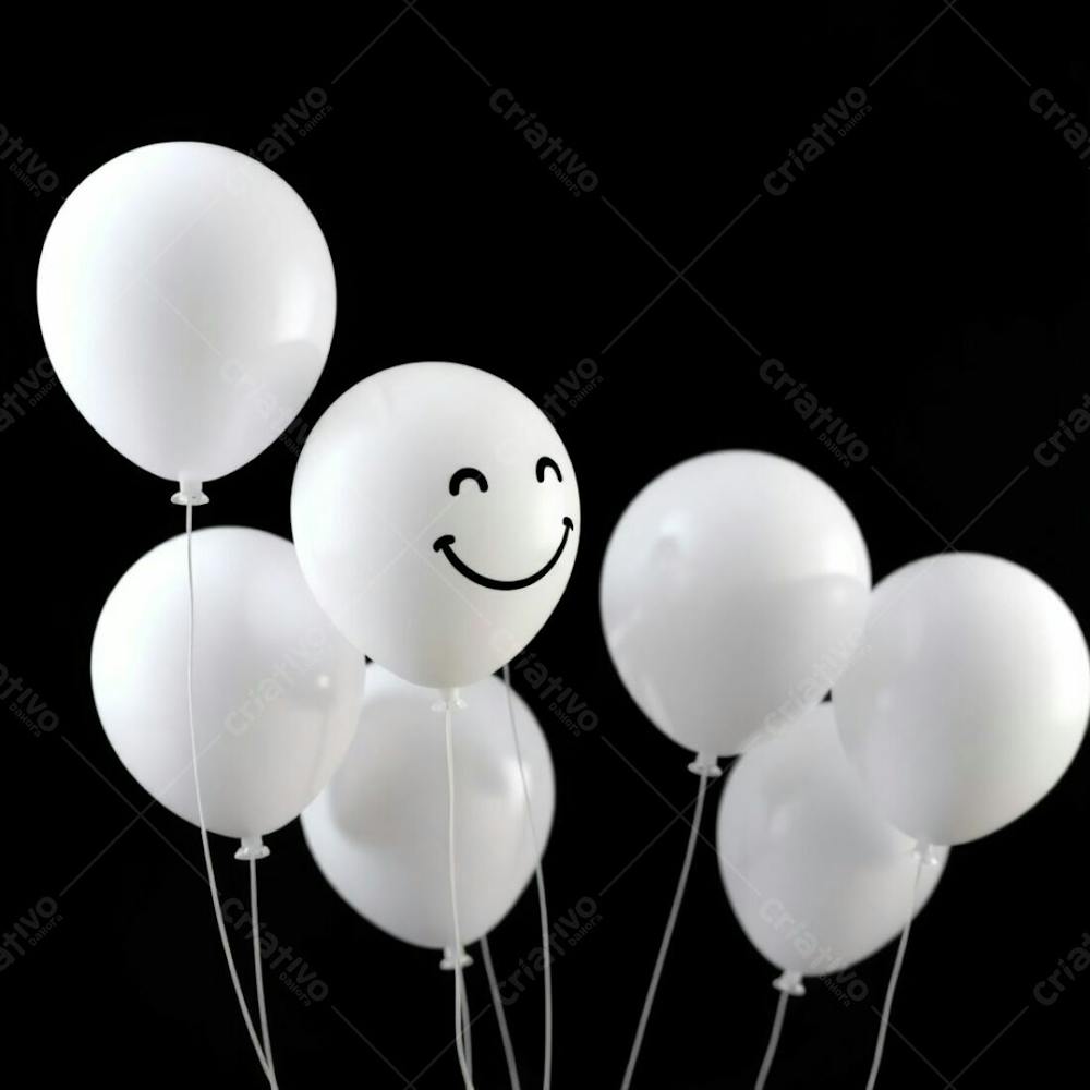 Balão Branco Com Sorriso Campanha Janeiro Branco Png