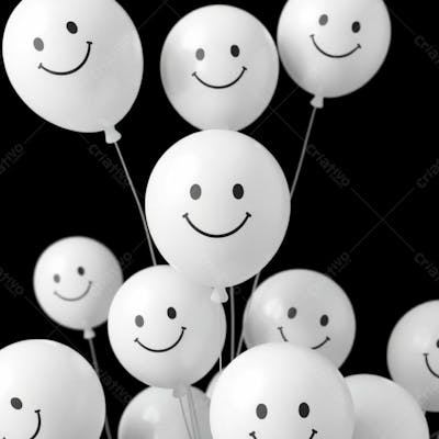 Balão Branco Com Sorriso Campanha Janeiro Branco Png
