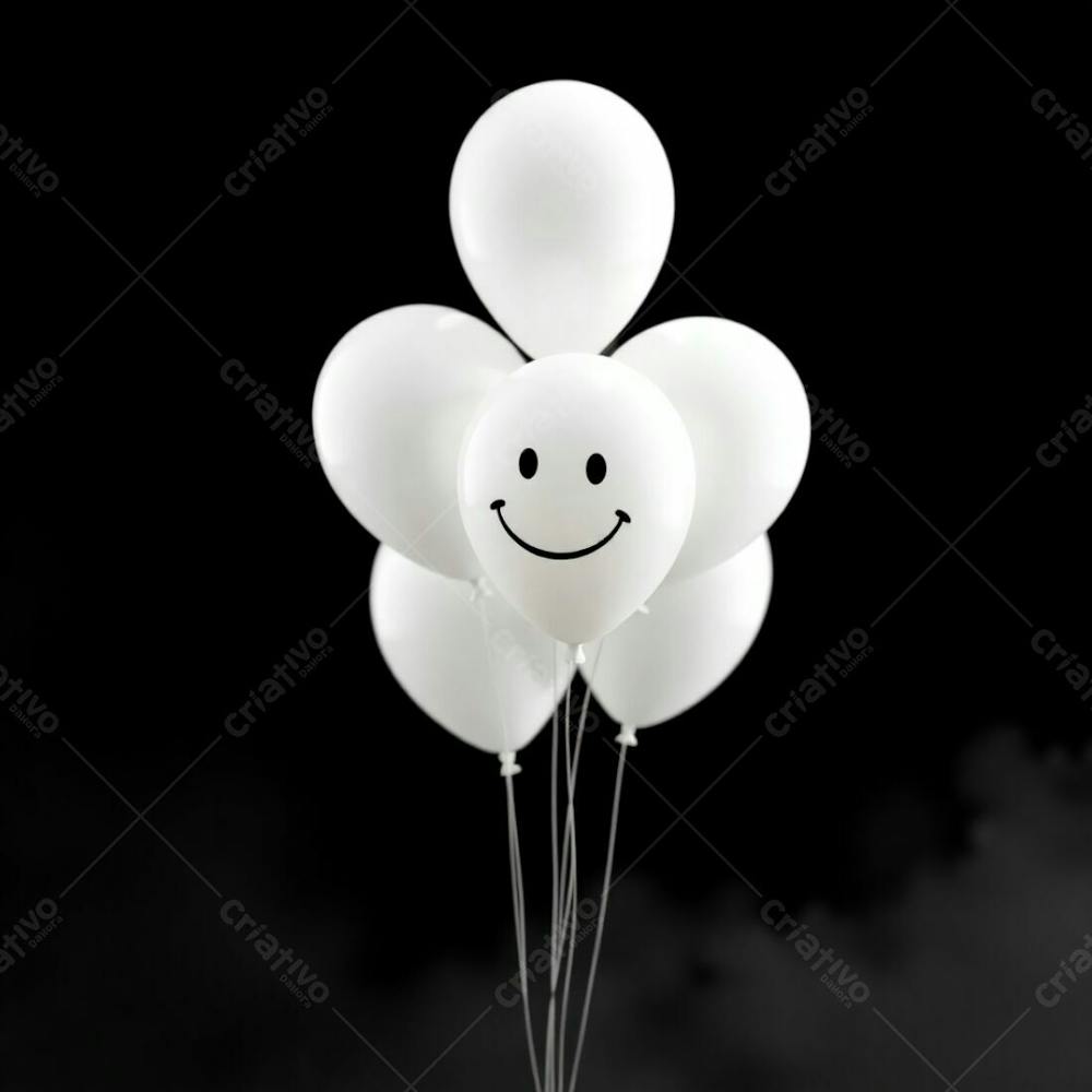 Balão Branco Com Sorriso Campanha Janeiro Branco Png