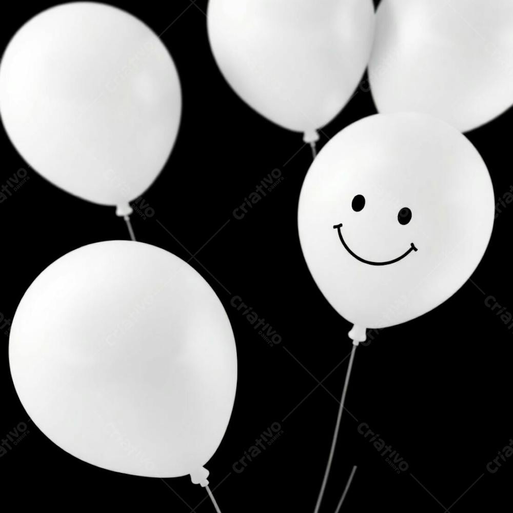 Balão Branco Com Sorriso Campanha Janeiro Branco Png