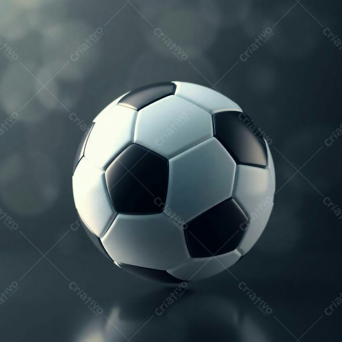 Bola de futebol em fundo escuro