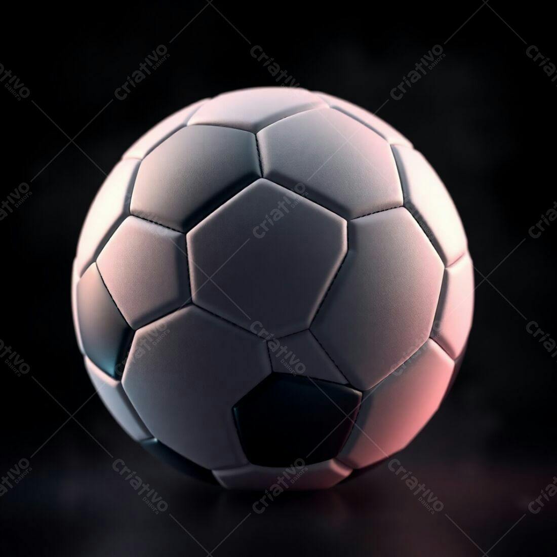 Bola de futebol em fundo escuro