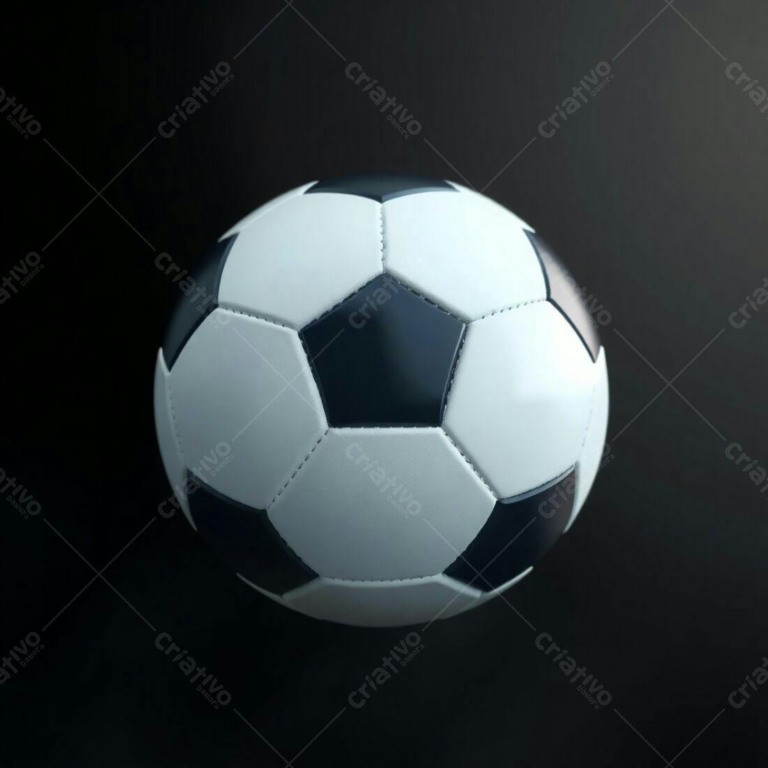 Bola de futebol em fundo preto