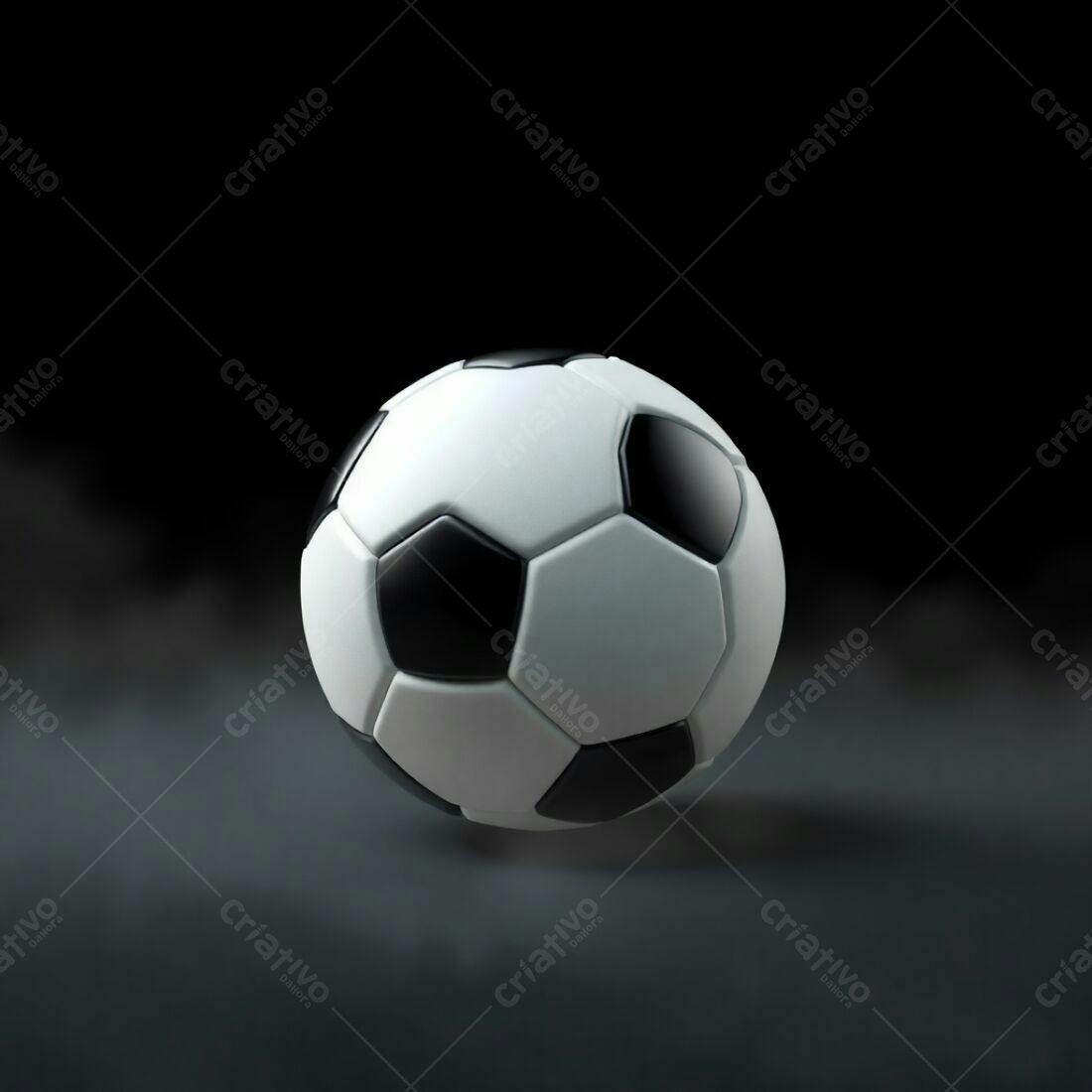 Bola de futebol em fundo escuro
