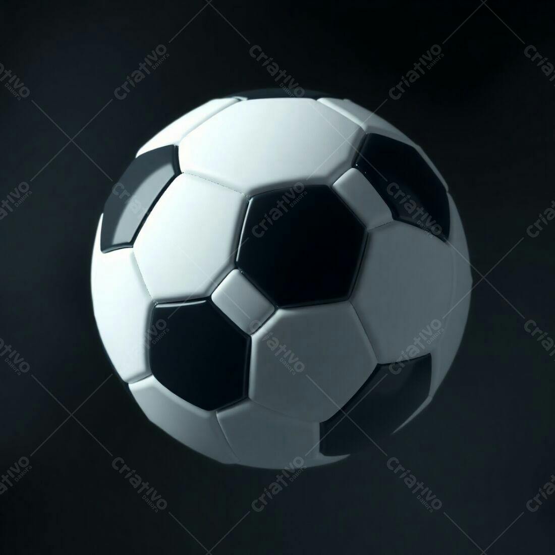 Bola de futebol preto e branco fundo escuro