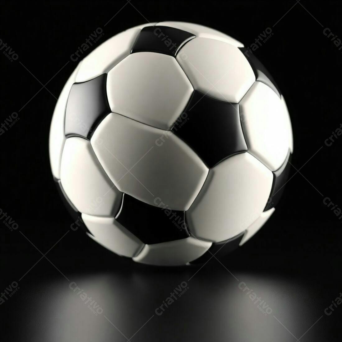 Bola de futebol preto e branco fundo escuro