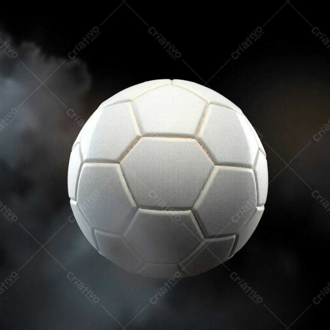 Bola de futebol branca em fundo escuro