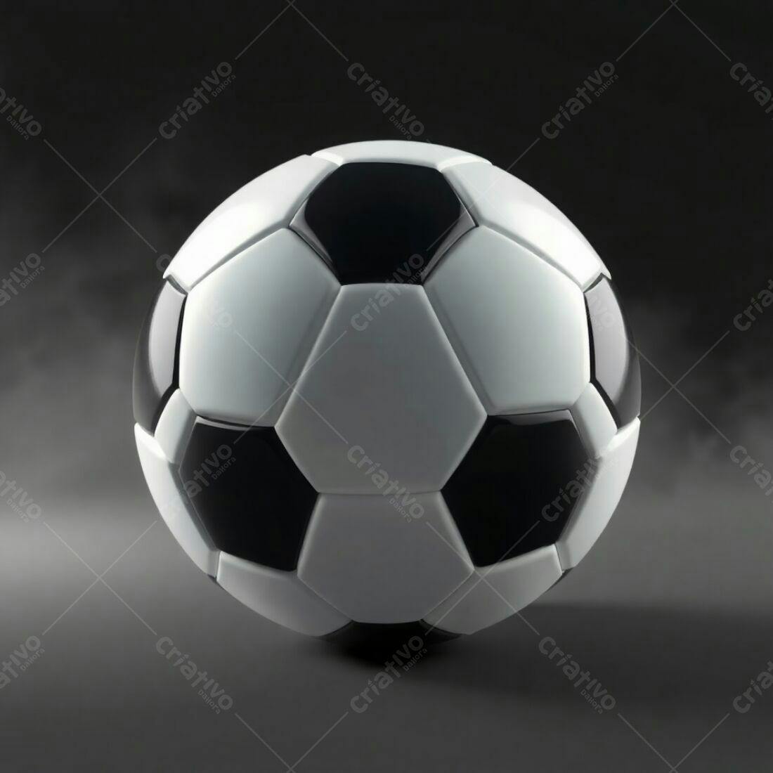 Bola de futebol em fundo escuro