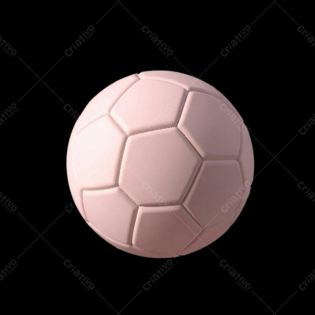 Bola de futebol rosa em fundo preto