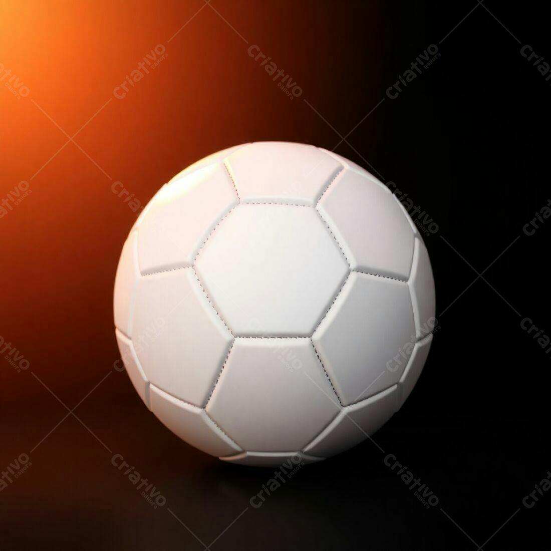 Bola de futebol branca em fundo escuro