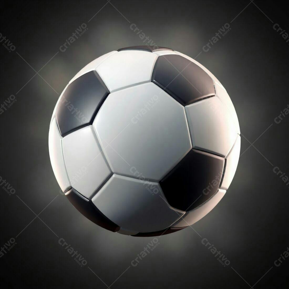 Bola de futebol clássica preto e branco