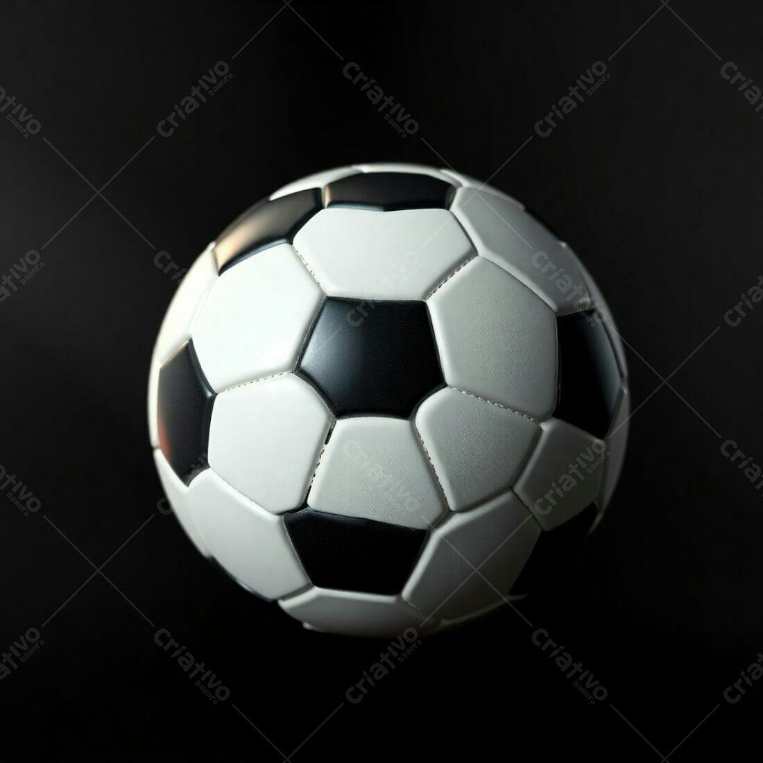 Bola de futebol em fundo preto