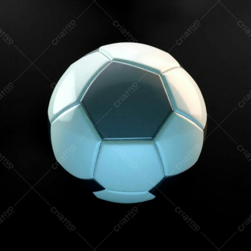 High Resolution Stock Photo Of A Soccer Ball, 3D Render, Ultrarealistic And Professional, Against A Completely Black Background. Soft Cinematic Haze, Pastel Colors, Gentle And Soothing, Soft Focus, Hazy Background. T
