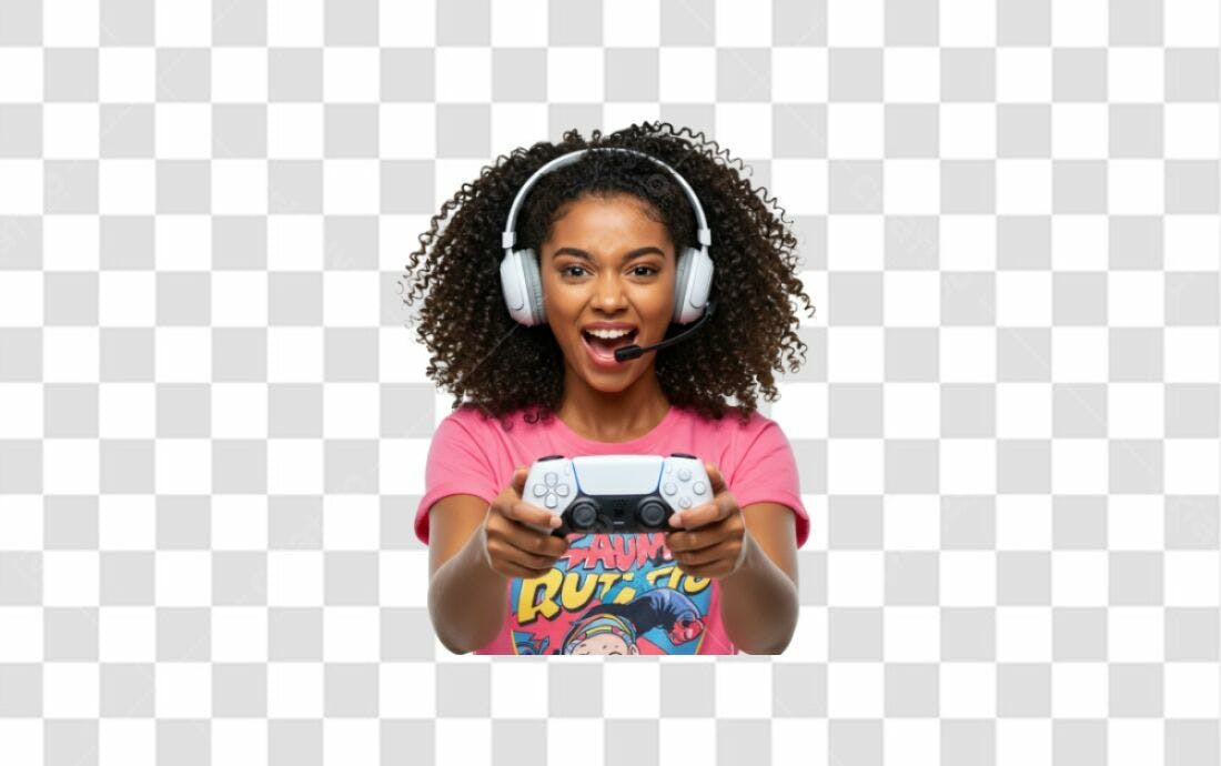 Icone Gamer Mulher PNG com fundo transparente