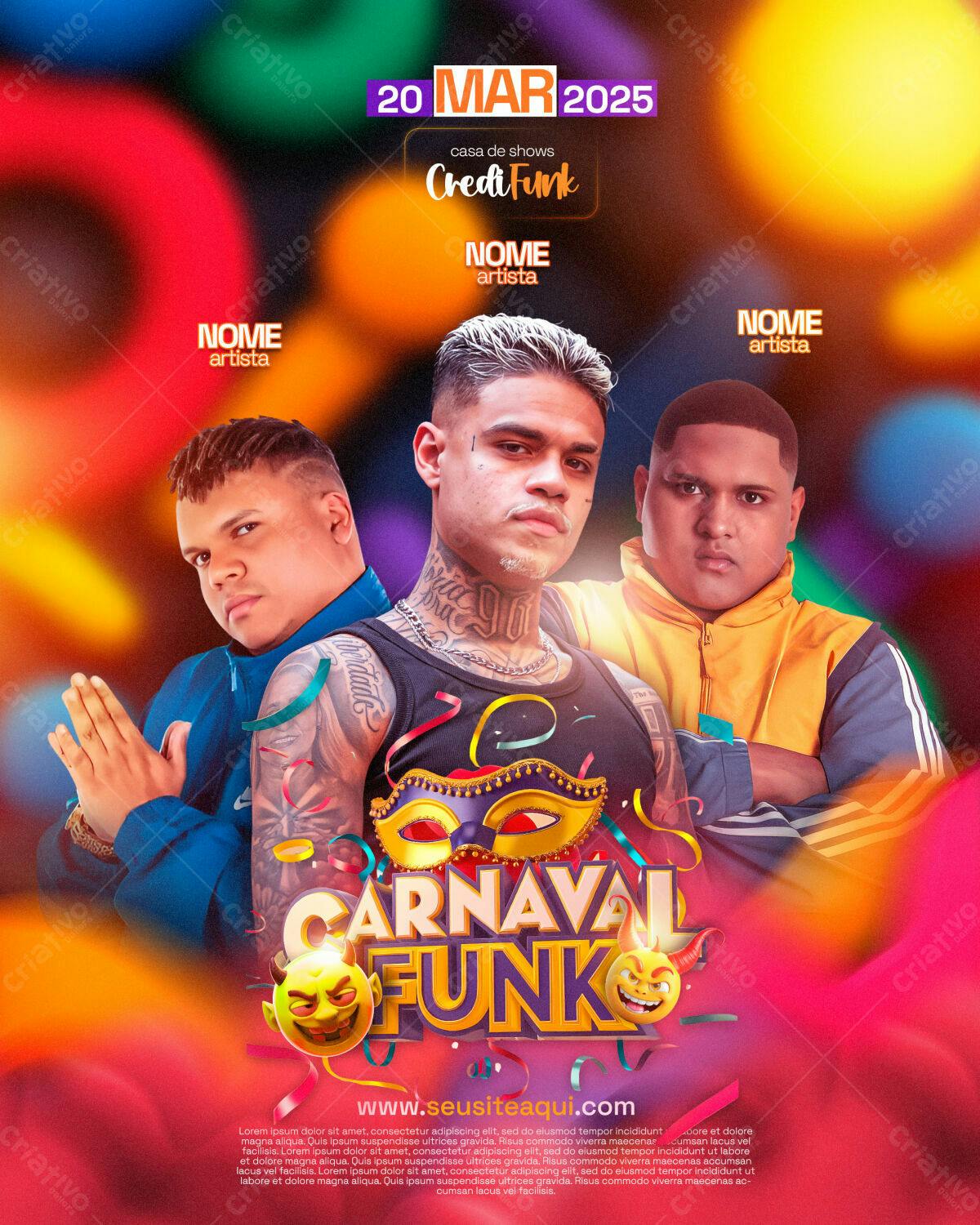 Flyer Carnaval Funk PSD Editável