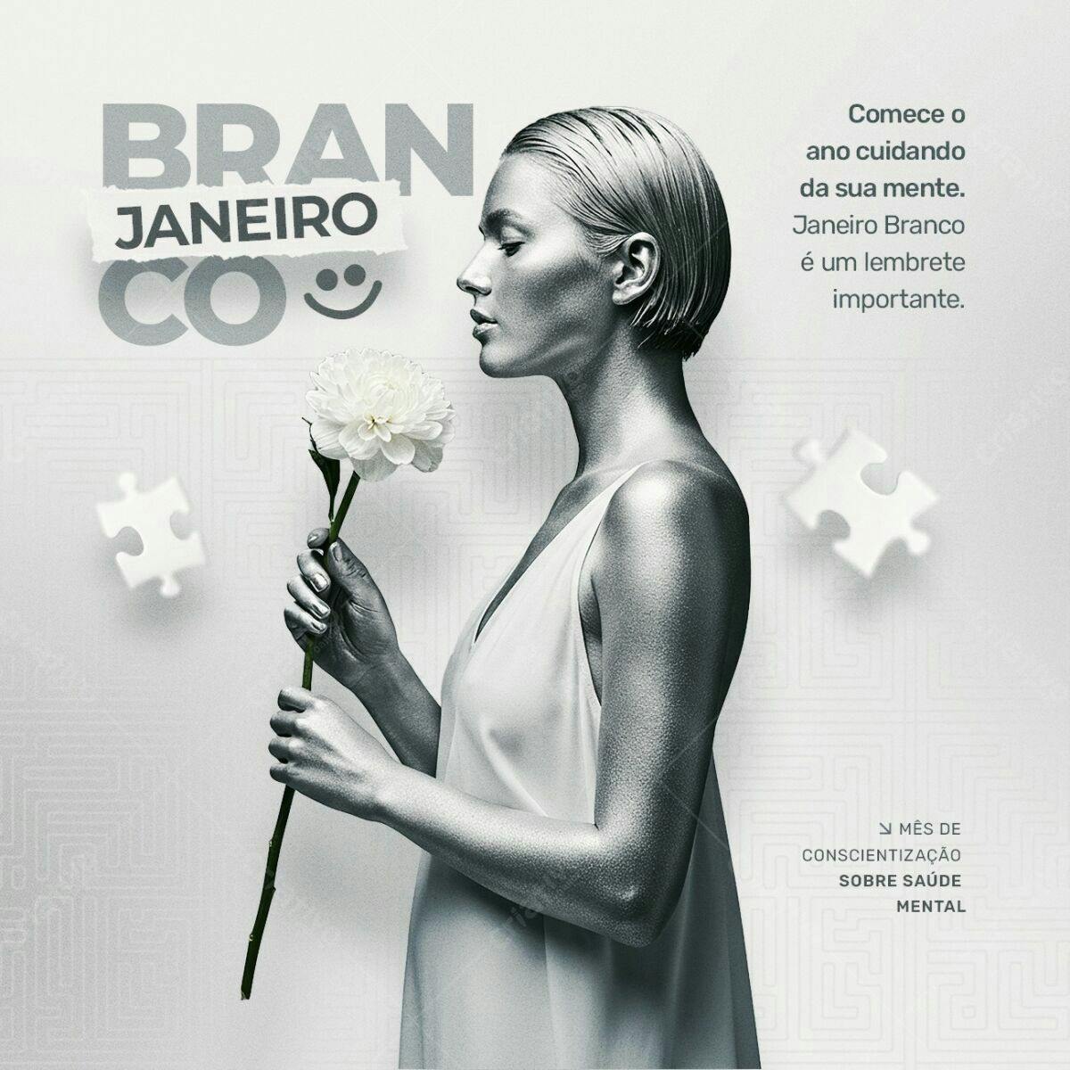 Post para Janeiro Branco PSD Editável