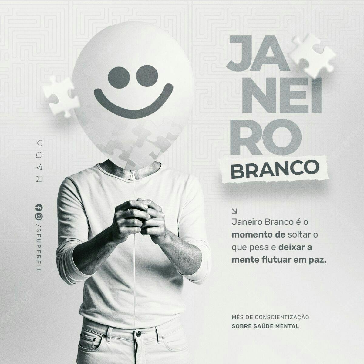 Flyer Janeiro Branco PSD Editável