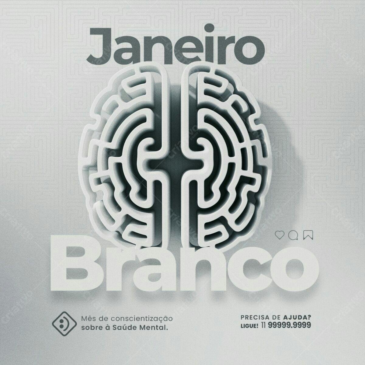 Post para Janeiro Branco PSD Editável