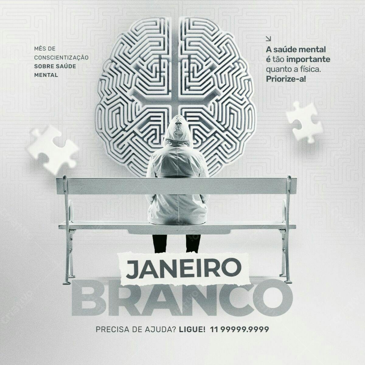 Flyer Janeiro Branco PSD Editável