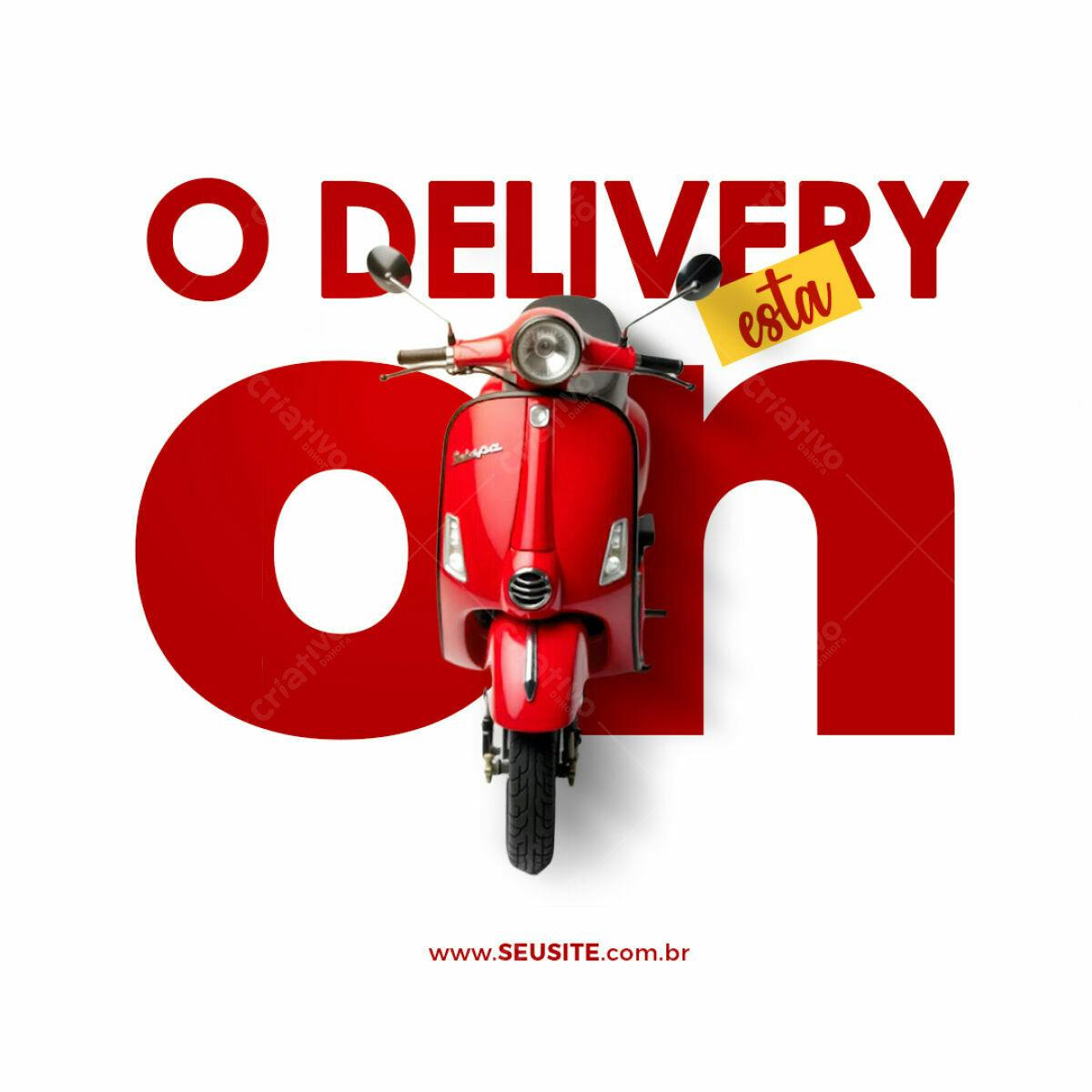 Flyer Delivery Vermelho PSD Editável