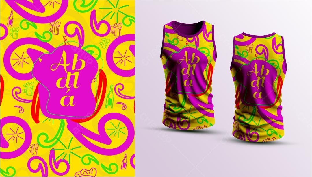 Padrão vetorial Abdlá festa amarelo e roxo