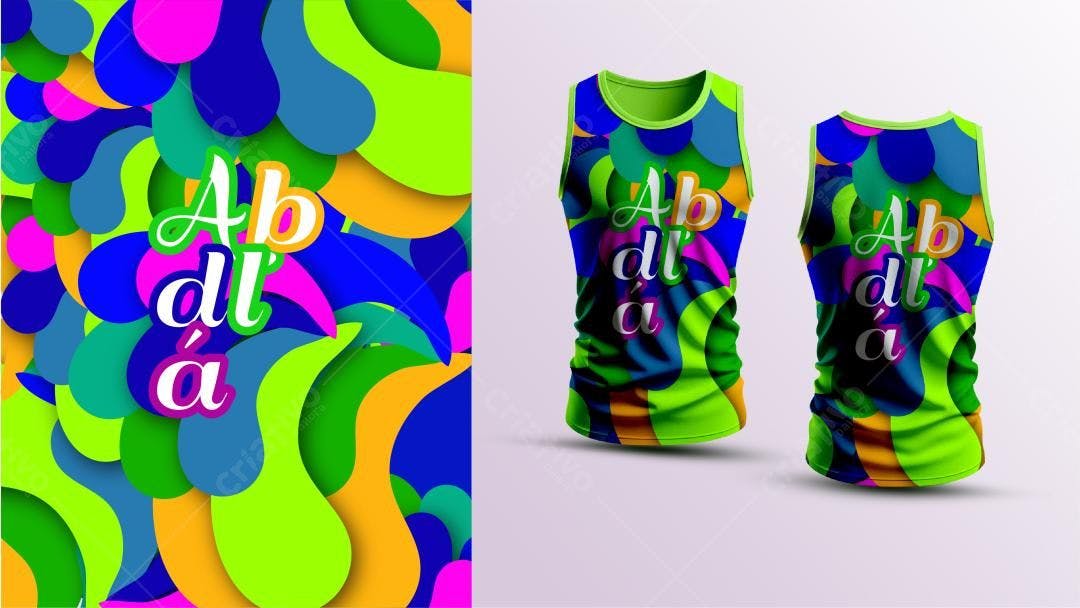 Padrão vetorial abstrato com cores vibrantes para estampas