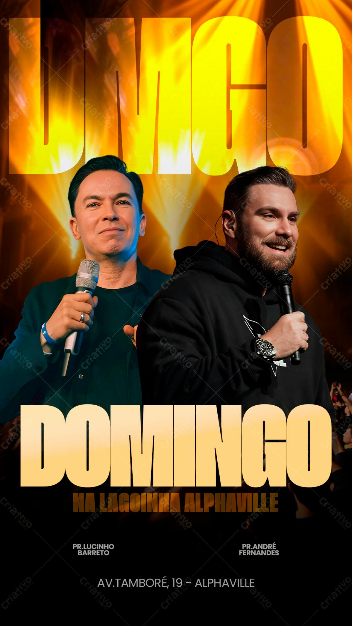 Flyer para Show Domingo na Lagoinha Alphaville PSD Editável