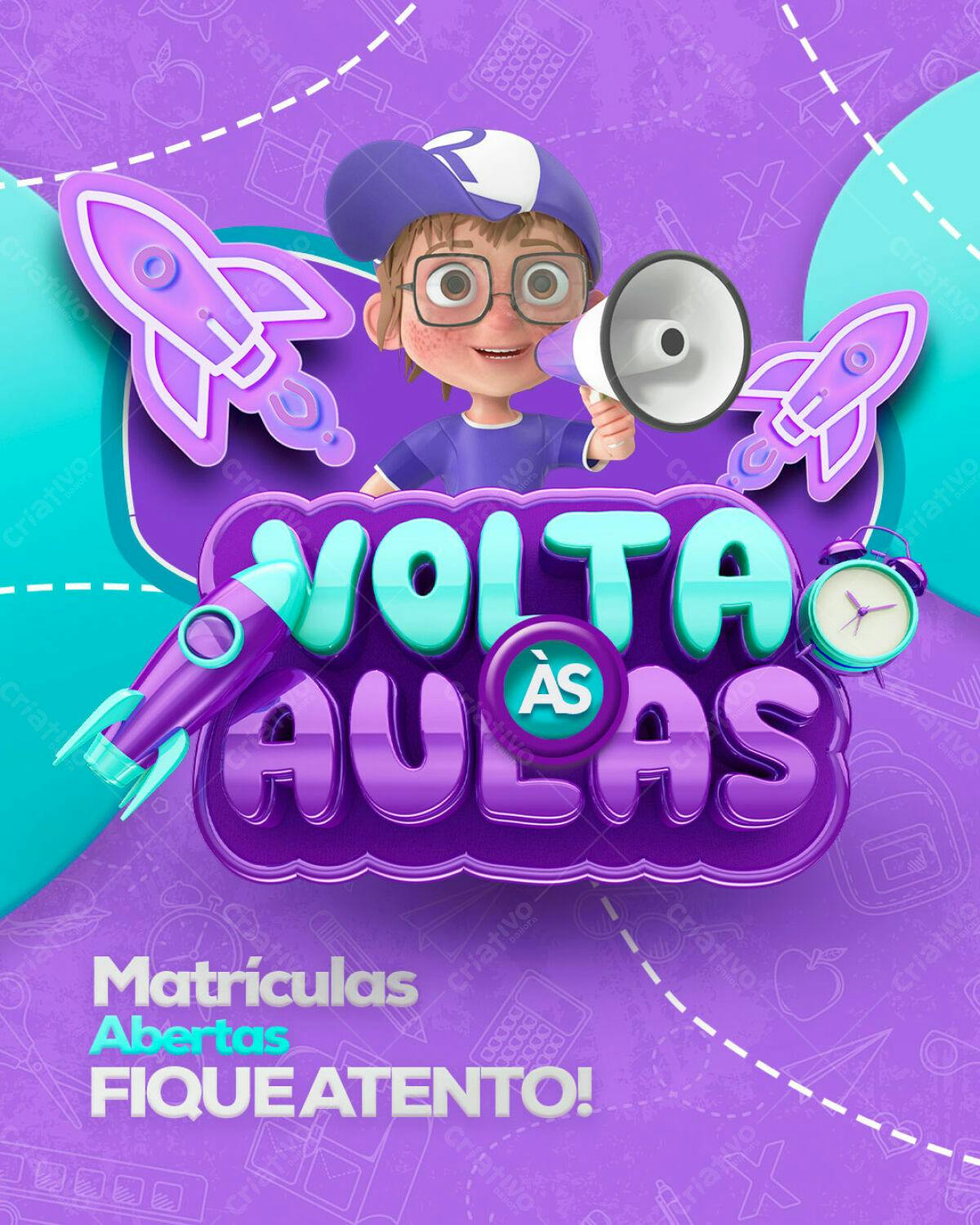 Flyer Volta às Aulas PSD Editável