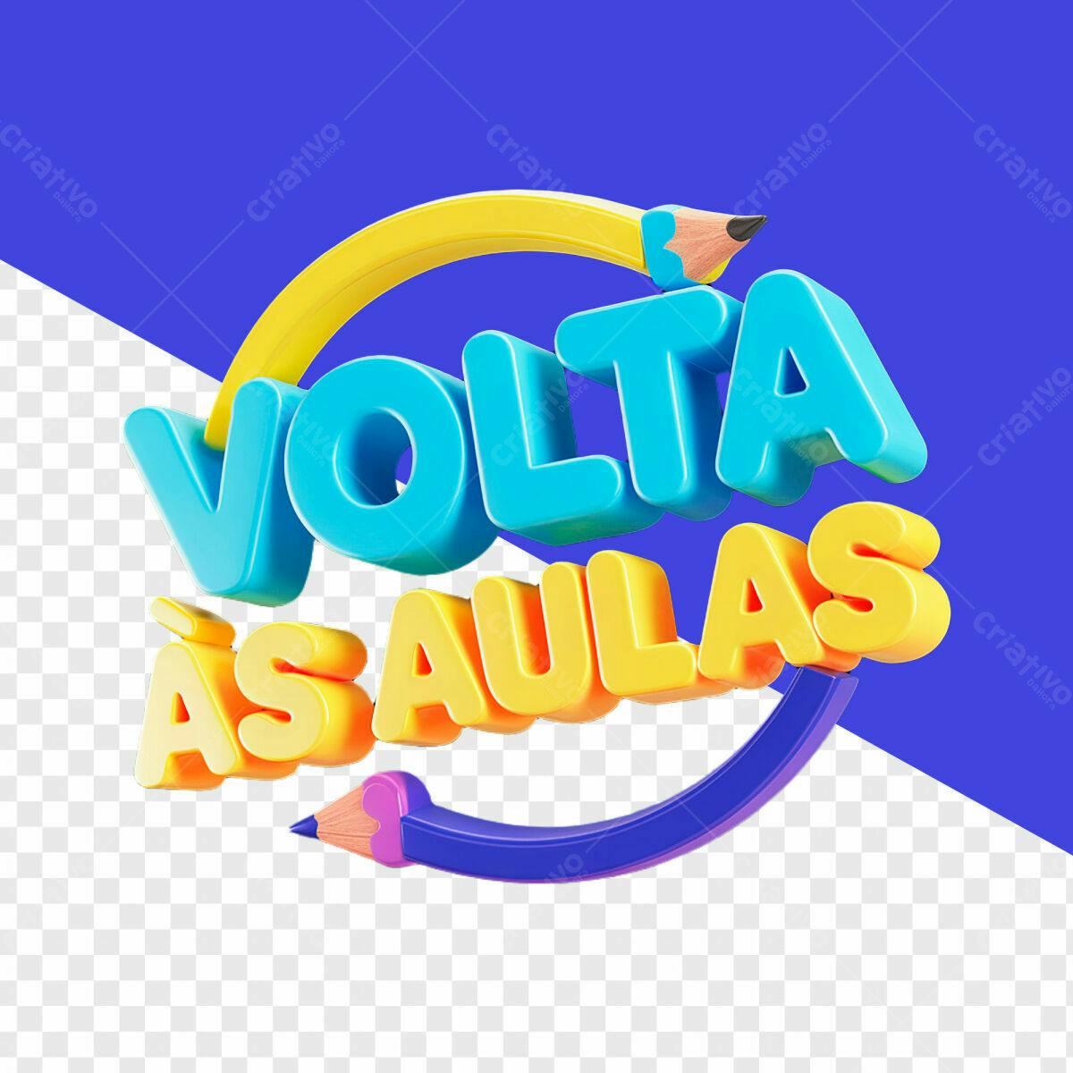 Arte para Volta às Aulas PSD Editável