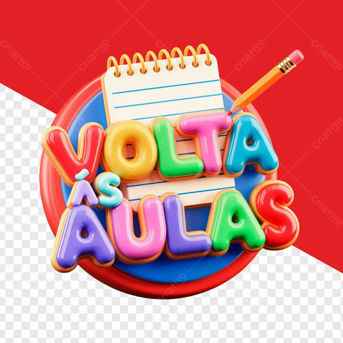 Arte para Volta às Aulas PSD Editável