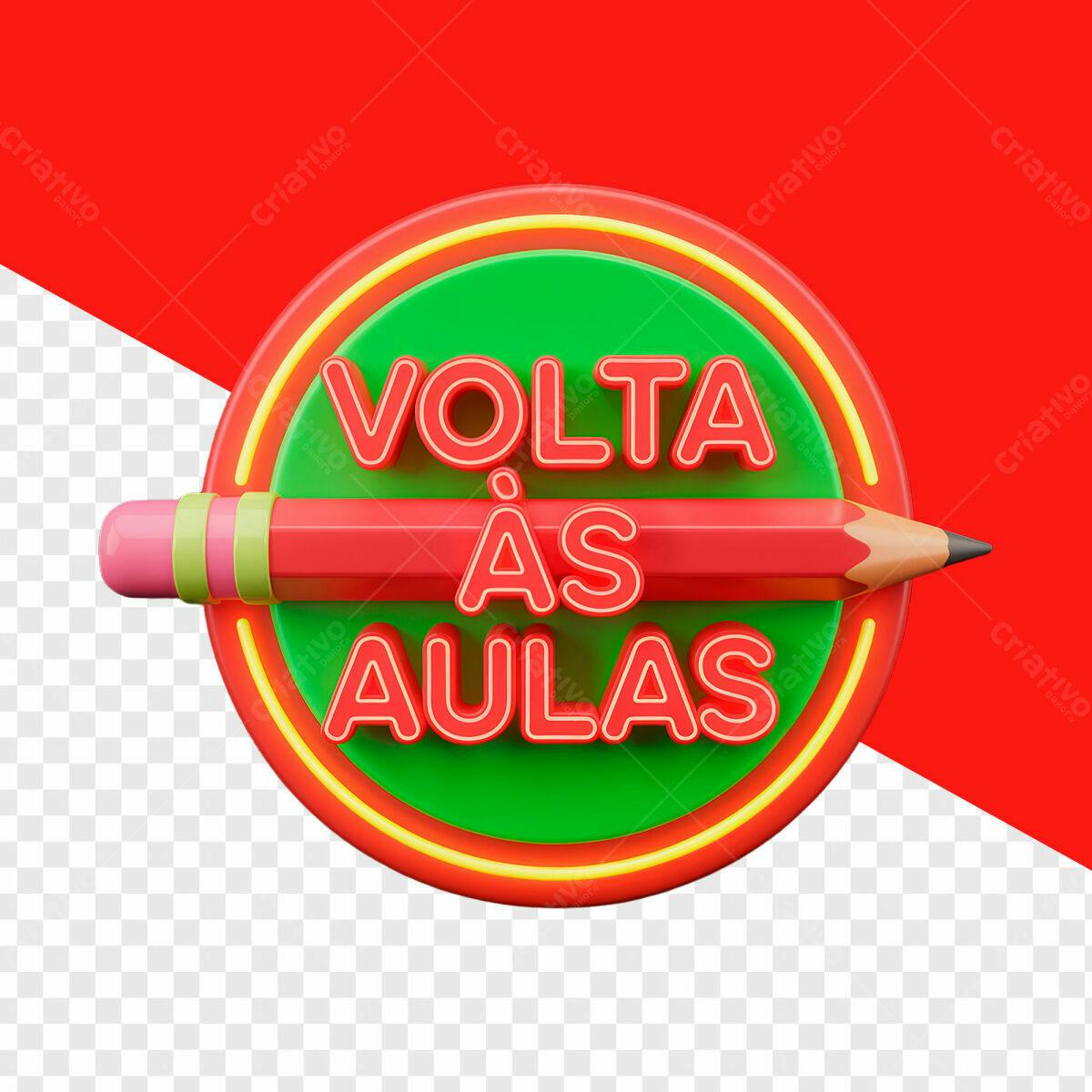 Badge Volta às Aulas PSD Editável