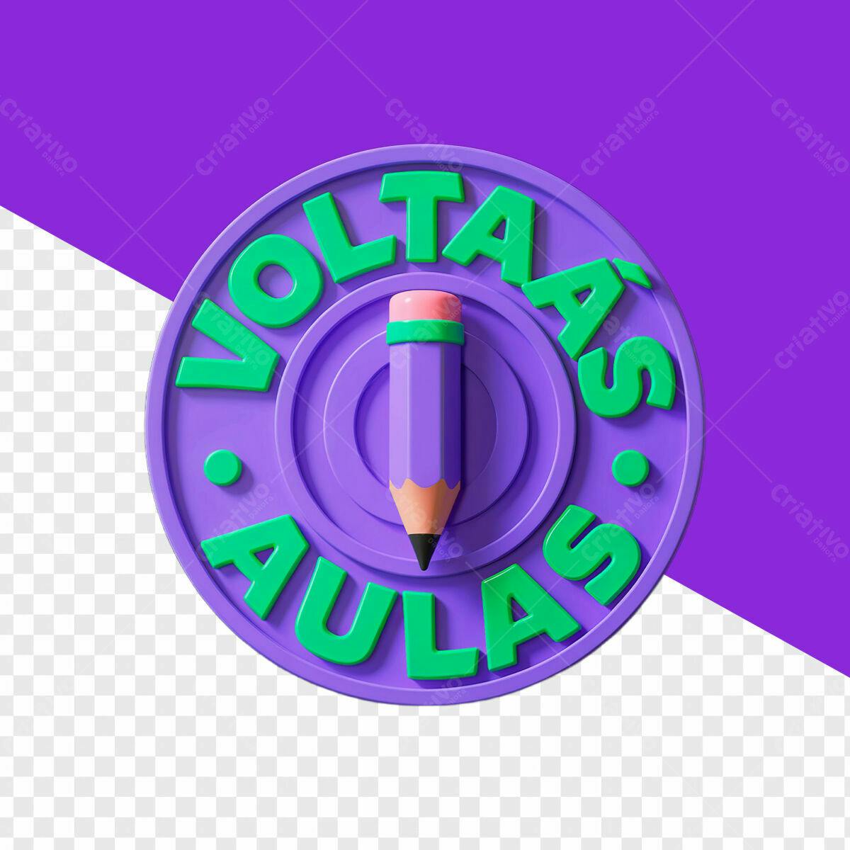 Ícone Volta às Aulas PSD Editável