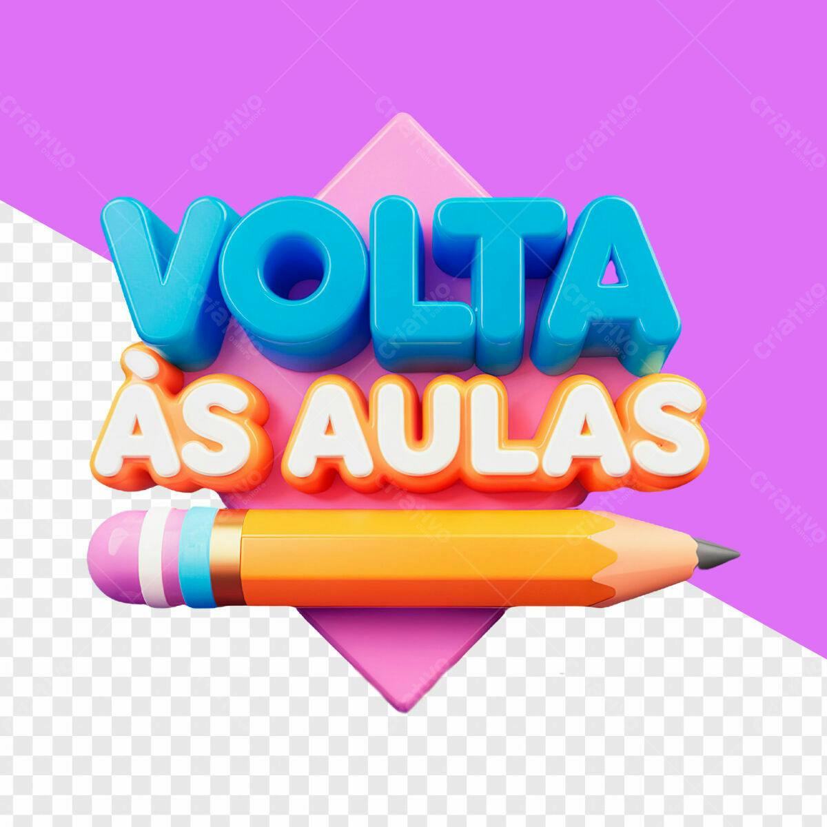 Arte para Volta às Aulas PSD Editável