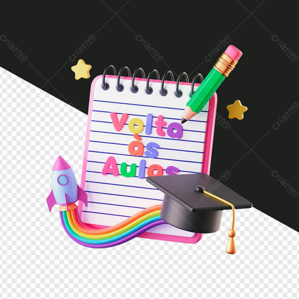 PSD para Volta às Aulas - Kit Escolar PSD Editável