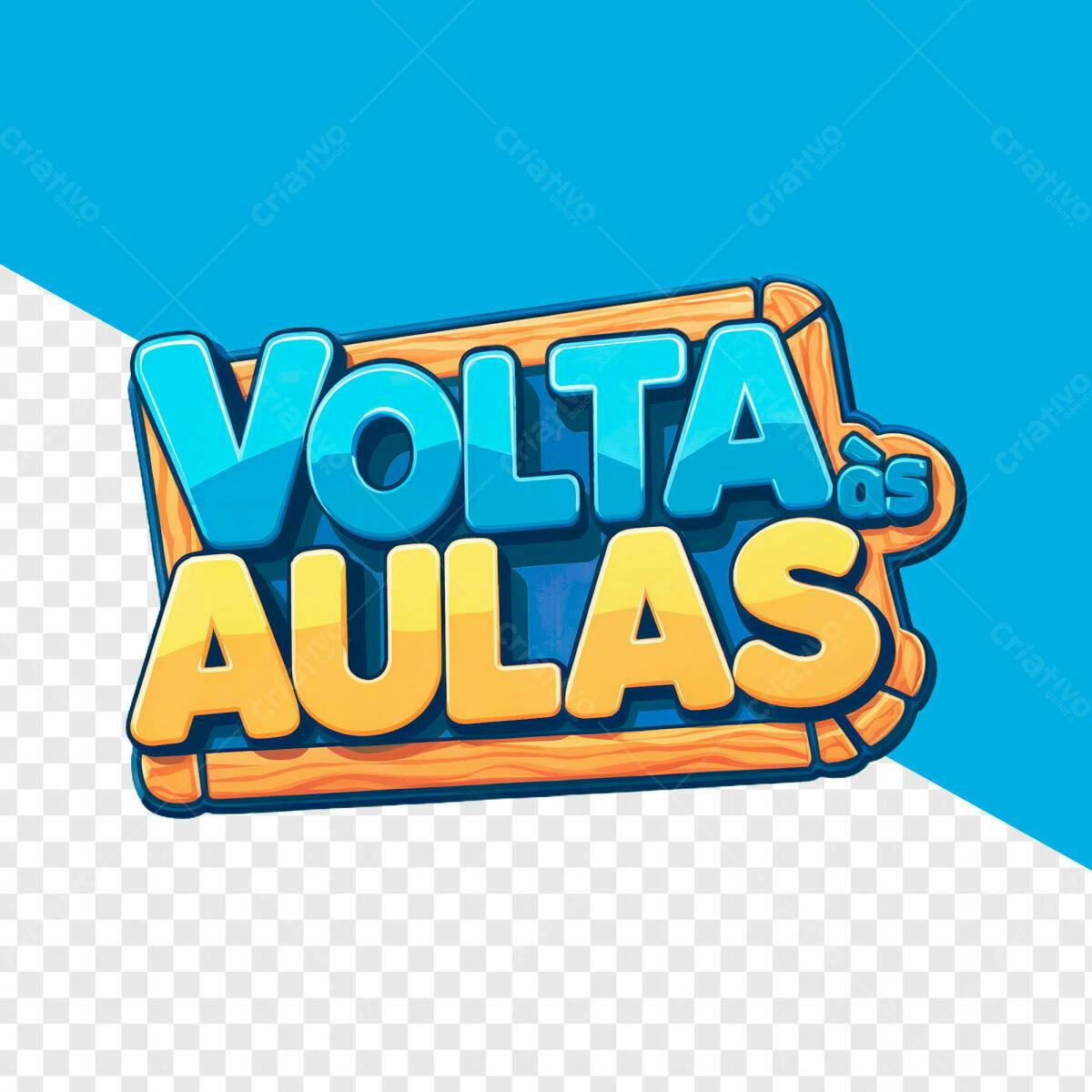 Logo Volta às Aulas PSD Editável