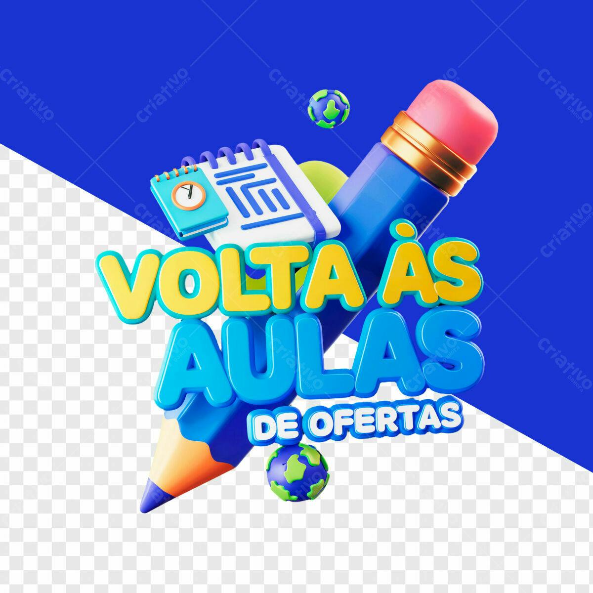 Banner Volta às Aulas com Ofertas PSD Editável