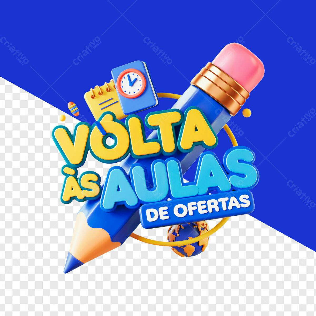 Banner Volta às Aulas com Ofertas PSD Editável