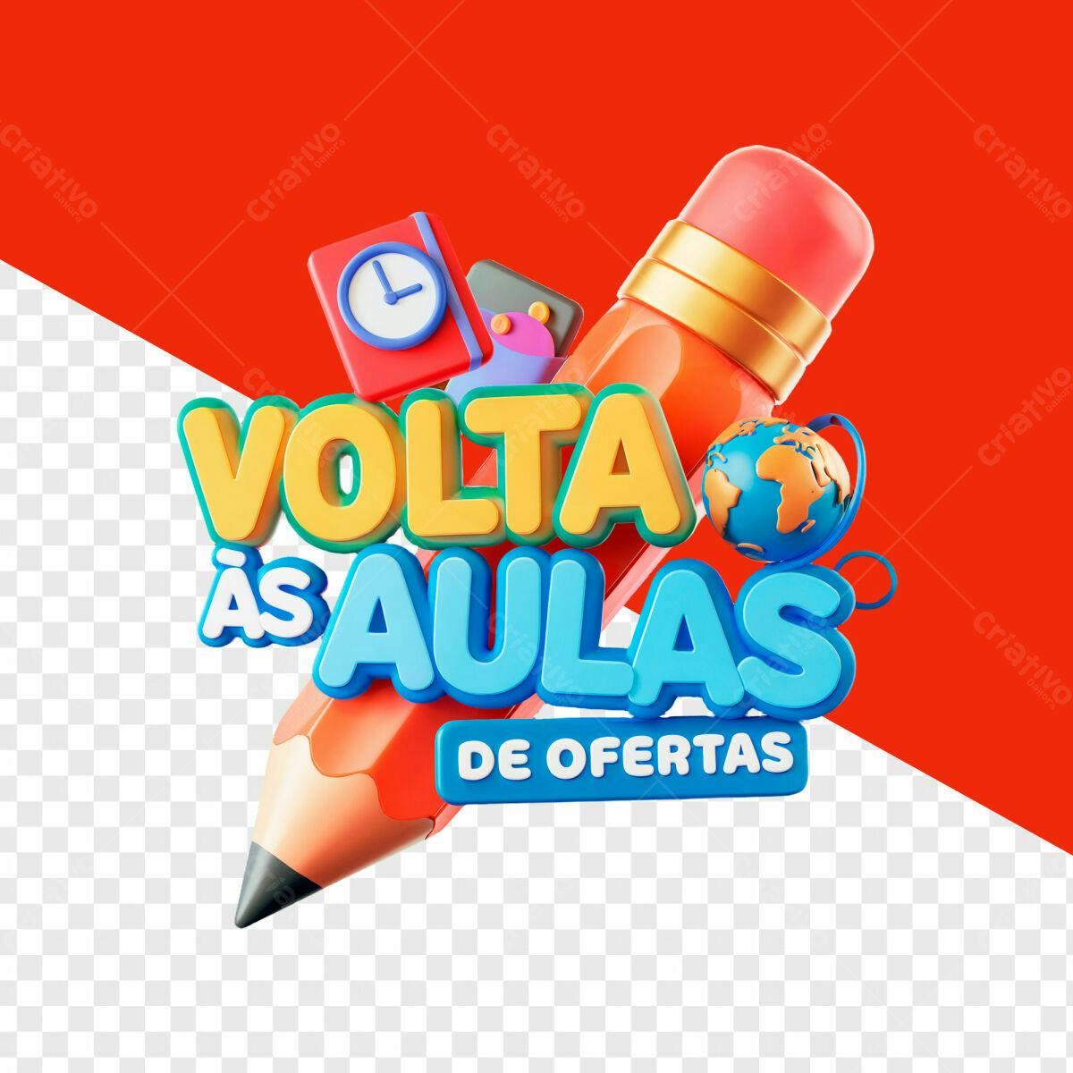 Flyer Volta às Aulas com Ofertas PSD Editável