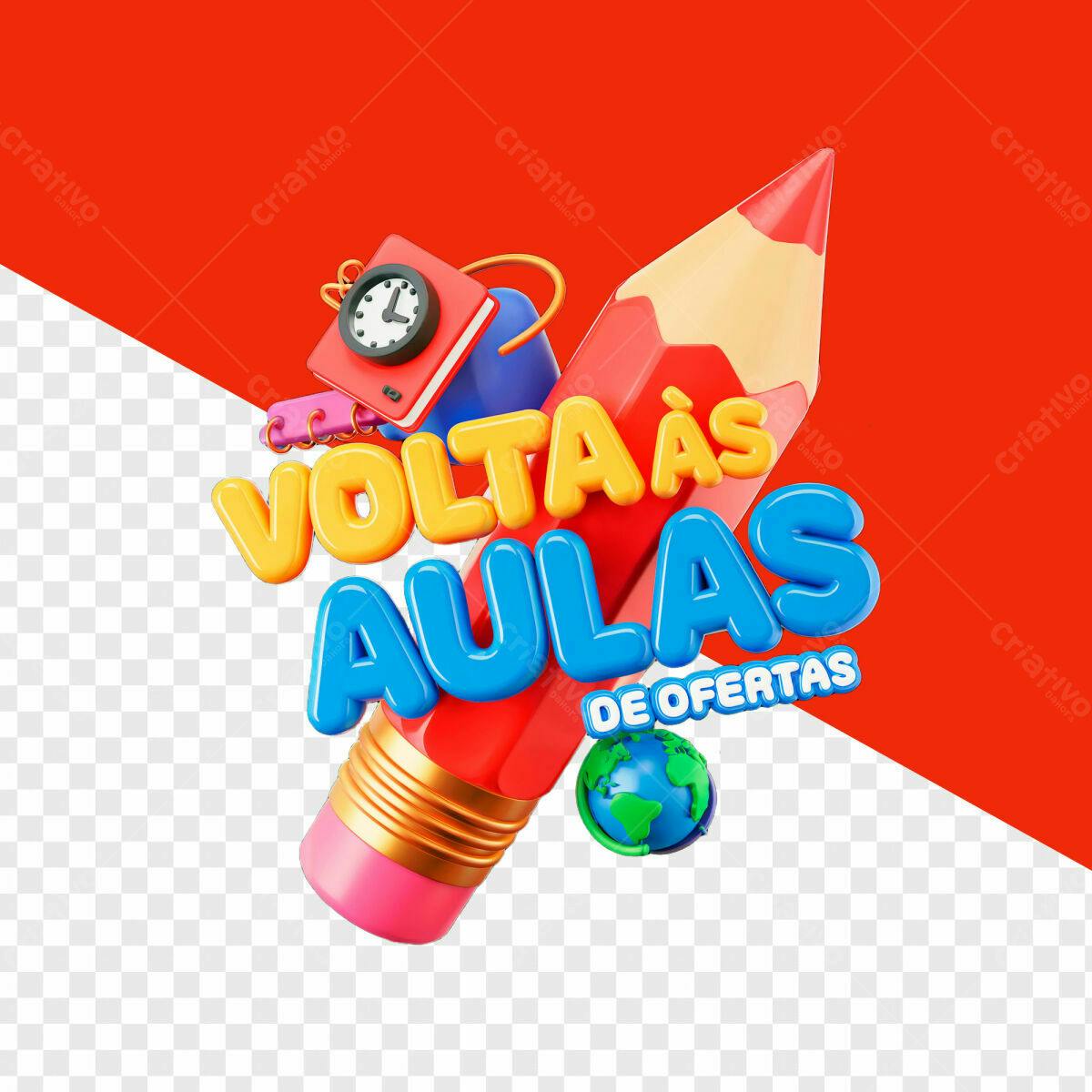 Banner Volta às Aulas com Ofertas PSD Editável