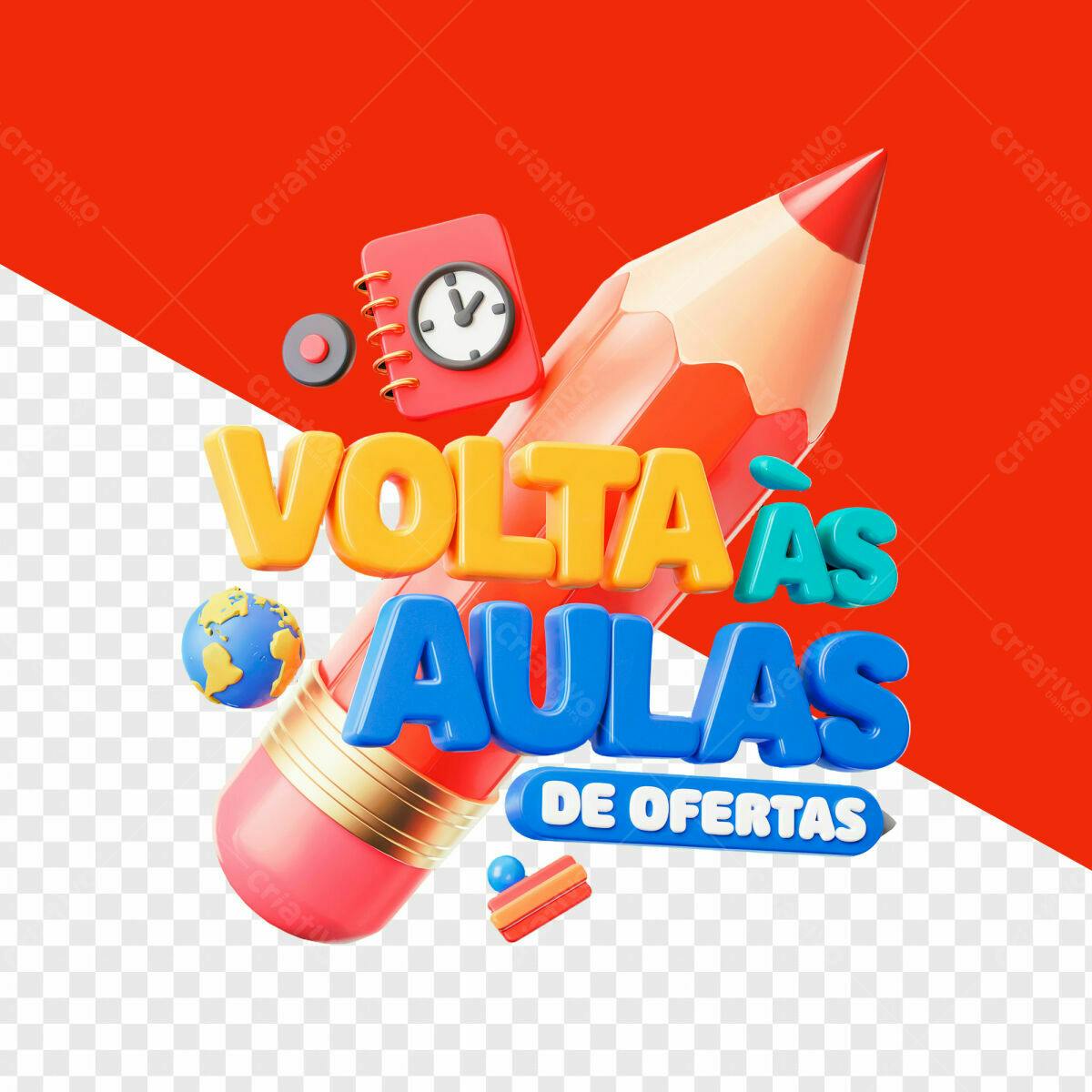 Flyer Volta às Aulas com Ofertas PSD Editável